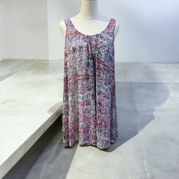 Decree ✦ Sleeveless Chiffon Dress ✦ Abstract Multicolor Print w/ Soft Lining M - Picture 2 of 16